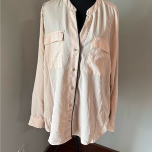 Calvin Klein Silky Blush Button-Up Blouse